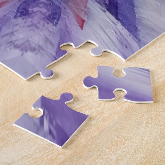 9A Einzigartiger Lila Red White Star Mandala Puzzle (Seite)