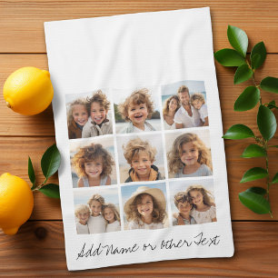 9er Foto-Collage - Schwarz und Weiß Handtuch