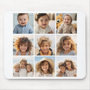 9er Foto-Collage - Schwarz und Weiß Mousepad