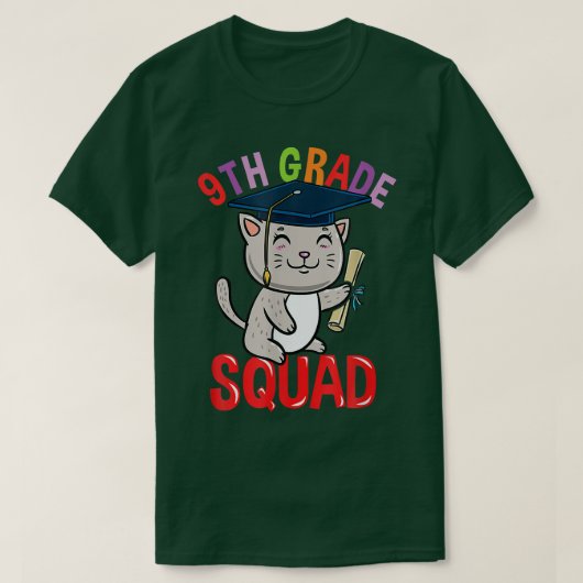 9H Grade Squad Cat Back O School T-Shirt (Design vorne)