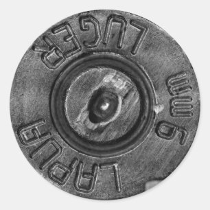 9mm Luger Runder Aufkleber