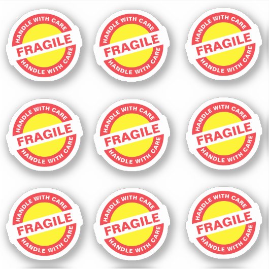 9PCS Ecommerce Fragile Aufkleber (Vorderseite)
