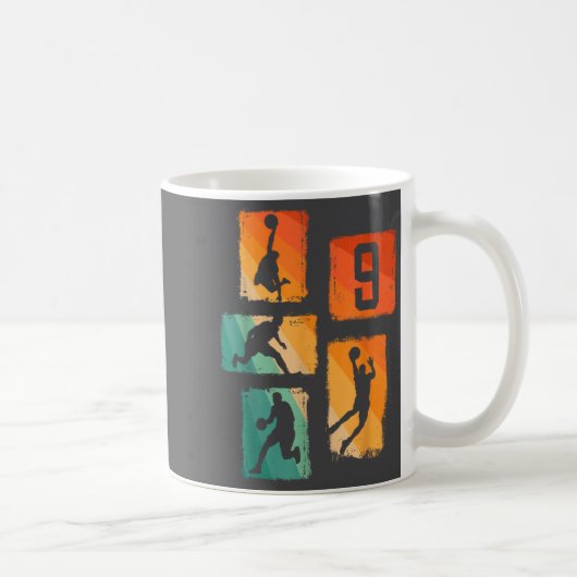 9th Birthday Boys Basketball Player Basketball 9 Y Kaffeetasse (Rechts)