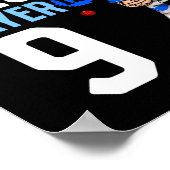 9th Birthday Cricket Player  Poster (Ecke)