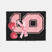 9th Birthday Girl Cherry Coquette Bow 9 Year Old G Fleecedecke (Vorderseite (Horizontal))