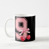 9th Birthday Girl Cherry Coquette Bow 9 Year Old G Kaffeetasse (Links)