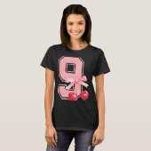 9th Birthday Girl Cherry Coquette Bow 9 Year Old G T-Shirt (Vorne ganz)
