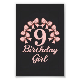 9th Birthday Girl Fotodruck