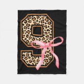 9th Birthday Girl Nk Coquette Bow Leopard 9 Year O Fleecedecke (Vorderseite)