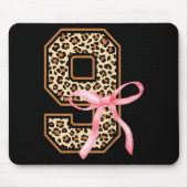 9th Birthday Girl Nk Coquette Bow Leopard 9 Year O Mousepad (Vorne)