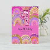 9th Birthday Girls Invitation Einladung (Stehend Vorderseite)