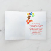 9th Birthday Royal Teddy Bear Karte (Innenseite)