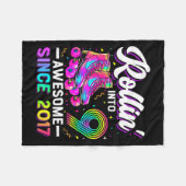 9th Birthday Shirt Girl Nine 9 Year Old Roller Ska Fleecedecke (Vorderseite (Horizontal))