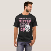 9th Cat Birthday Party Nine Year Old Girl Kitty Bi T-Shirt (Vorne ganz)