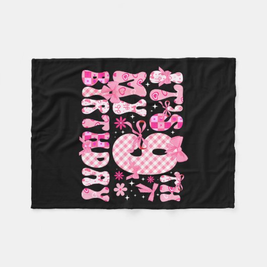 9th Coquette Themed Birthday Nine Year Old Girl Co Fleecedecke (Vorderseite (Horizontal))