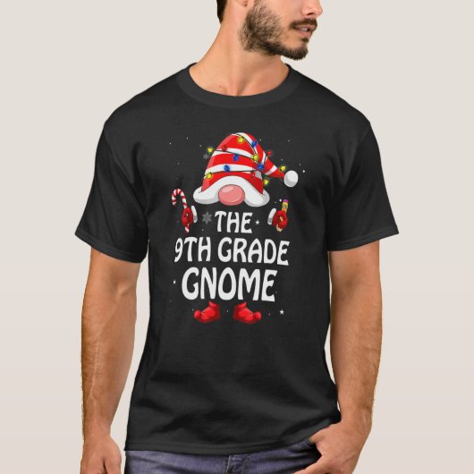 9th Grade Gnome Matching Family Group Christmas Pa T-Shirt (Vorderseite)