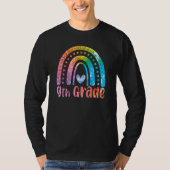 9th Grade Tie Dye Rainbow First Day Of Schoo Back  T-Shirt (Vorderseite)