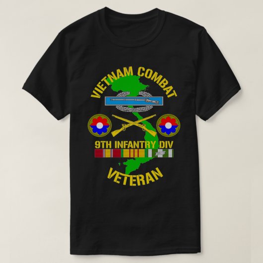 9th Infantry Division Vietnam Combat Veteran Prem T-Shirt (Design vorne)