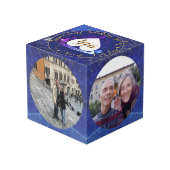 9th Wedding Anniversary Lapis 4 Photos Würfel (Rückseite Schrägansicht)