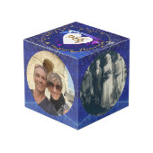 9th Wedding Anniversary Lapis 4 Photos Würfel (Vorderseite Schrägansicht)