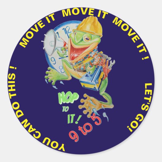 9to5 Motivator Frosch Aufkleber (Vorderseite)