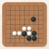 9x9-Gob-Miniatur mit Steinen Rechteckiger Pappuntersetzer (Vorderseite)