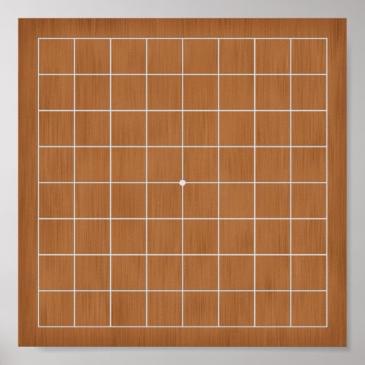 9x9 Goban mit White Lines Gameboard oder Decoupage Poster (Vorne)