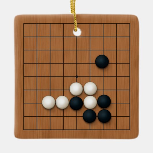 9x9 Igo Board mit Stones Personalisiert Keramikornament (Vorderseite)