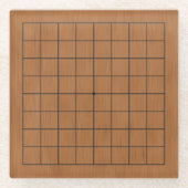 9x9 Miniatur Goban Brown Wood Textur Glasuntersetzer (Vorderseite)