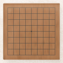 9x9 Miniatur Goban Brown Wood Textur Glasuntersetzer