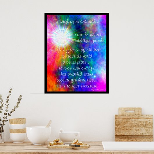 A001. Zu lachen oft und viel. - Druckrahmen.1 Poster (Küche)