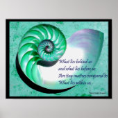 A01 Nautilus Muschel Poster mit inspirierendem Zit (Vorne)
