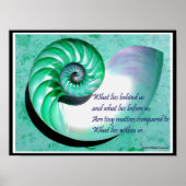 A01b Nautilus Muschel Poster - Inspiration Zitat (Vorne)