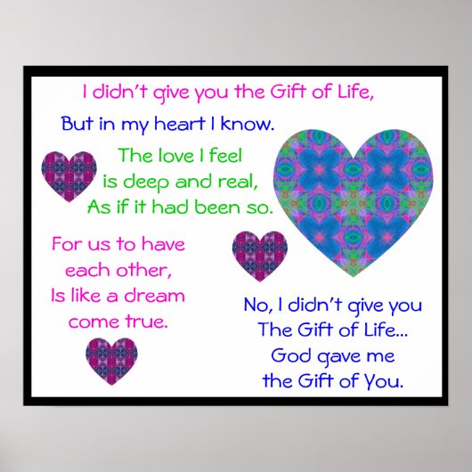 A07c Geschenk Gottes - Poster - Version 3.Schwarze (Vorne)