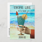 *~* A101 21 Beach Cocktail FOTO BACHELORETTE Einladung (Vorne/Hinten)