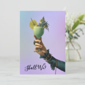 *~* A101 2 Cocktail FOTO Verziert BACHELORETTE I Einladung (Stehend Vorderseite)