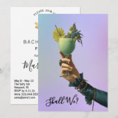 *~* A101 2 Cocktail FOTO Verziert BACHELORETTE I Einladung (Vorne/Hinten)