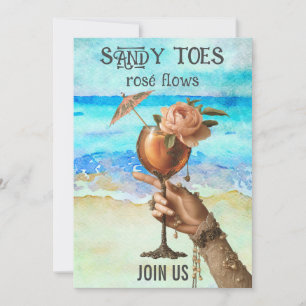 *~* A101 3 Beach Cocktail FOTO BACHELORETTE Einladung