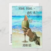 *~* A101 BACHELORETTE Beach Cocktail 4 FOTO Einladung (Vorne/Hinten)