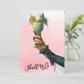 *~* A101 Cocktail 2 FOTO Verziert BACHELORETTE I Einladung (Stehend Vorderseite)