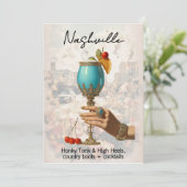 *~* A101 Cocktail FOTO Nashville 10 BACHELORETTE Einladung (Stehend Vorderseite)