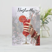 *~* A101 Cocktail FOTO Nashville 16 BACHELORETTE Einladung (Stehend Vorderseite)