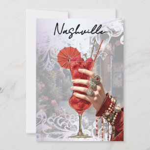 *~* A101 Cocktail FOTO Nashville 16 JUNGGESELLINNE Einladung