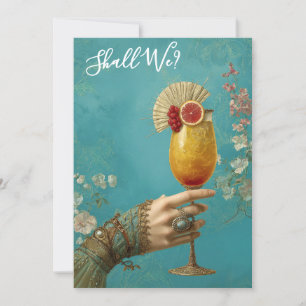 *~* A101 Cocktail FOTO  Ornate 24 JUNGGESELLINNENA Einladung
