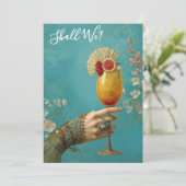 *~* A101 Cocktail FOTO Verziert 24 BACHELORETTE Einladung (Stehend Vorderseite)