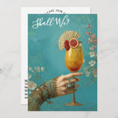 *~* A101 Cocktail FOTO Verziert 24 BACHELORETTE Einladung (Vorne/Hinten)