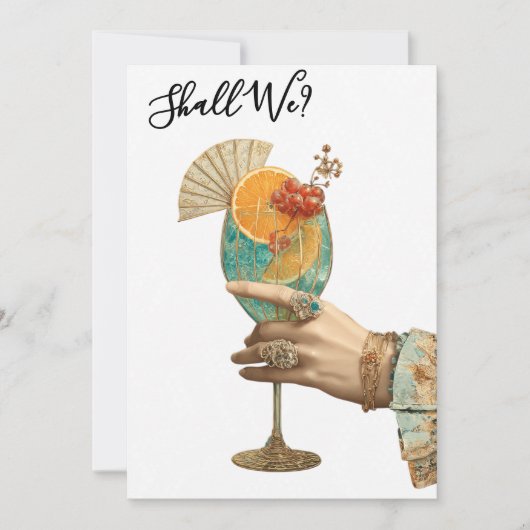 *~* A101 Cocktail Verziertes FOTO 7 BACHELORETTE Einladung (Vorderseite)