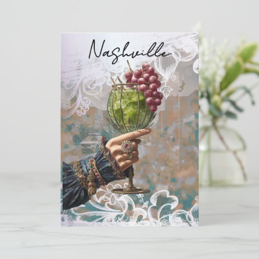 *~* A101 FOTO 25 Cocktail Nashville BACHELORETTE Einladung (Stehend Vorderseite)