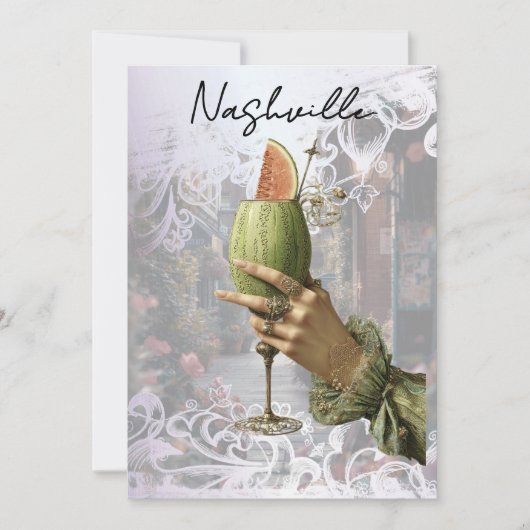 *~* A101 FOTO 4 Cocktail Nashville BACHELORETTE Einladung (Vorderseite)