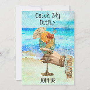 *~*  A101 JUNGGESELLIN  Strand Cocktail 7  FOTO Einladung